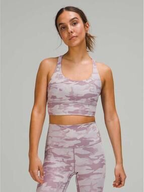 Lululemon Energy Bra Long Line Ribbed - Camo - 4